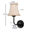 Devansh Black Wall Mounted Lamp With Beige Jute Shade