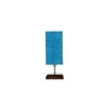 Emmett Turquoise Jute lamp with Square Brown Wood Base