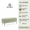 Doe Buck Luxury Boucle Storage Bench in Sage Colour with Gold Tipped Legs