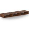 Primax Solo Engineering Wood Wall Mount TV Entertainment Unit Set Top Box Stand/TV Cabinet with Shelves for Books & Décor Display Unit, Ideal for 50 Inches (Brown Maple/DIY)