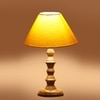 Devansh Yellow Cotton Table Lamp With  Wood Natural Base (10X10X16) Inches)-31