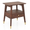 Saar Teak Wood Bedside Table In Espresso Teak Finish