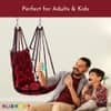 Swingzy Soft Leather Velvet Hanging Swing Chair for Adults Cotton Red