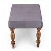 Bestone Sheesham Wood Accent 2 Seater Bench In Iron Grey Velvet