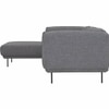 Scandinavian Mira Three Seater Left Chaise Sofa Matte Black Finish