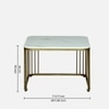 Metlax Square Metal Nesting Coffee Table Set Gold Finish White Porcelain Top Set Of 2