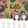 Luxe Home 100% Natural Coir Doormat Hello Floral Print Design (71x45 cm)