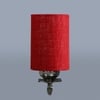 Devansh Metal Electric Wall Light in Antique Gold Colour with Maroon Shade Count of 1 Light