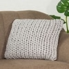 Rapunzel Hand Braided Cool Grey Cushion Cover  16X16 Inches
