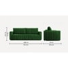 Beliss 3 Seater Pull Out Sofa cum Bed  in Green Colour