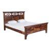 Aarohi Solid Wood Queen Size Non Storage Bed In Provincial Teak Finish