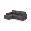 Apollo Compact Sofa (Colour : Steel, Cushion : Soft, Back Type : Regular, Seating Capacity : Left Aligned 2 Seater + Left Aligned Chaise)