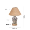 Devansh Conical Beige Jute Shade Lamp With Wood & Mosaic Glass Base For Decoration/Office/Home/Gifting/Study For Decoration/Office/Home/Gifting/Study -(10X10X14.5) Inches -A