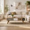Herman Solid Wood Coffee Table in Natural Finish by Bohemiana
