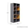 Hexa Engineered Wood Bookshelf Multipurpose Storage Rack in Slate Grey and Giant Wood Colour