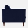 Tharoli Velvet 1 Seater Sofa Navy Blu in Colour