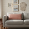 Archer Dusty Coral Cotton Knitted Pillow Cover 12X20 Inches