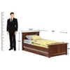 Monarch Solid Wood Single Size Drawer Storage Bed in Teak Finish