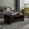 Epsilon Rectangular Solid Wood Coffee Table In Mahogany Finish