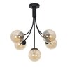 Greenwich 5 Arm Black & Amber Finish Chandelier Light