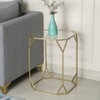 Hammond Glass Side Table In Gold Finish