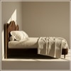 Solara Wave Luxe King Size Bed in velvet With Oak wood Frame & Hydraulic Storage