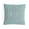 Cable Moss Dull Blue Cotton Cushion Cover 16X16  Inches