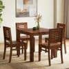 Arlo Teak Wood 4 Seater Storage Dining Table With Arlo Dining chair Set