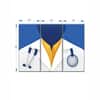 Truss Blue White Pieces Medical Doctor Illustration Canvas Wall Prints Set of 3 Multicolor Matte