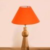 Devansh Orange Cotton Table Lamp With Wood Natural Base -(10X18 Inches)-30