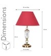 Ashurst Black & Antique Brass Finish Metal And Clear Crystal Glass Table Lamp With Maroon Cotton Shade