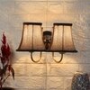 Devansh Dual Steel Metal  Wallmounted Lamp With Beige Jute  Shade