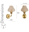 Angelo Single Light Wall Fitting In Brass  Finish Metal With Amber Crystal Glass