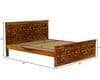 Moglis Solid Wood King  Size Bed Without Storage Bed In Honey Oak Finish