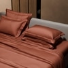 Stoa Paris Super King Size Bedsheet with 4 Pillow Covers  Size Melted Caramel