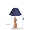 Devansh Blue Jute Table Lamp With Wood Natural Base (10X18 Inches)-37