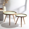 Grove Solid Wood Side Table in Forest Green Finish - Set of 2