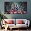The Castle Decor Ganesh Ji Wall Painting Wooden Framed 27x48 Inch