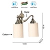 Devansh Metal Electric Wall Light in off-white Colour with off-white Shade Count of 2 Lights