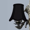 Devansh Gold Antique Wall Mounted Lamp With Black  Cotton Shade