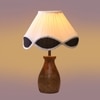 Devansh Multi Vintage  Cotton Table Lamp With  Wood Natural Base (10X12.5 Inches)-40