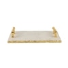 Rectangular Marble Tray with Gold Handle