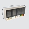 Aluminium Black Profile 4 Fluted Glass Handless Shutter With Space Organizer In Highland Pine Finish