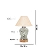 Devansh Conical Off White Cotton Shade Lamp With Wood & Mosaic Glass Base For Decoration/Office/Home/Gifting/Study For Decoration/Office/Home/Gifting/Study -(10X10X14.5) Inches -A