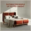 Valerio Duo-Panel Luxe King Size Bed in Rust colour Velvet with Oak wood Frame