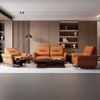 Orchard Three Seater Motorized Leather Recliner in Savana Tan Brown Colour