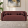 Zenol Boucle Fabric 2 Seater Sofa In Pink