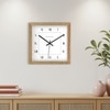 Square Wooden Wall Clock with Roman Numerals and Outer Minute Track