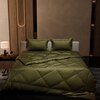 Stoa Paris Comforter Set Double Bed, 300TC Satin Double Bed Comforters in Olive Oasis