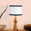 Devansh Multicolor Cotton Table Lamp With  Wood Natural Base (7X18.25 Inches)-8